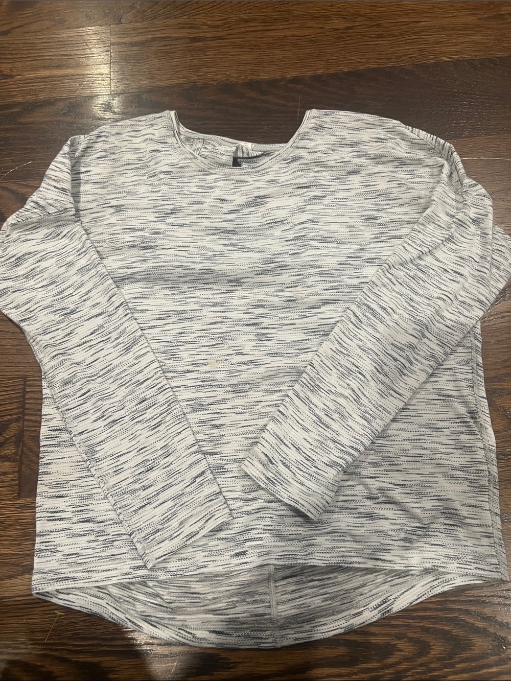 lululemon athletica White and Gray Space-Dye Crew Sweatshirt Top